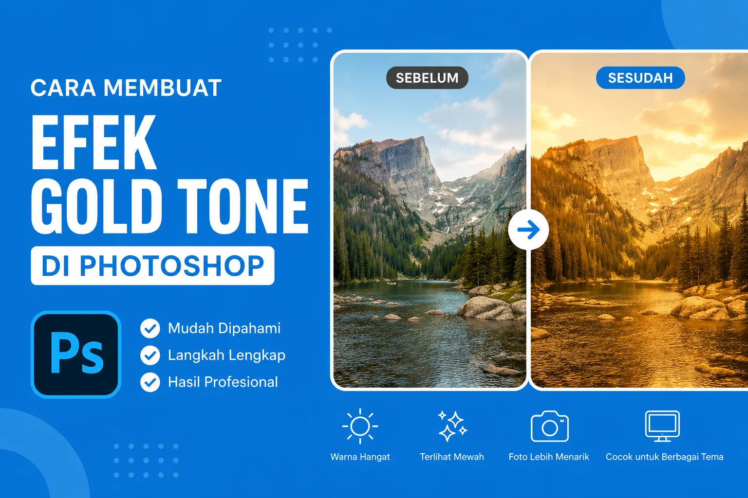 Cara Membuat Efek Gold Tone di Photoshop